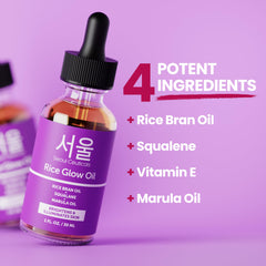 SeoulCeuticals rice bran oil squalane vitamin-e nourishes dry skin and improves moisture retention.