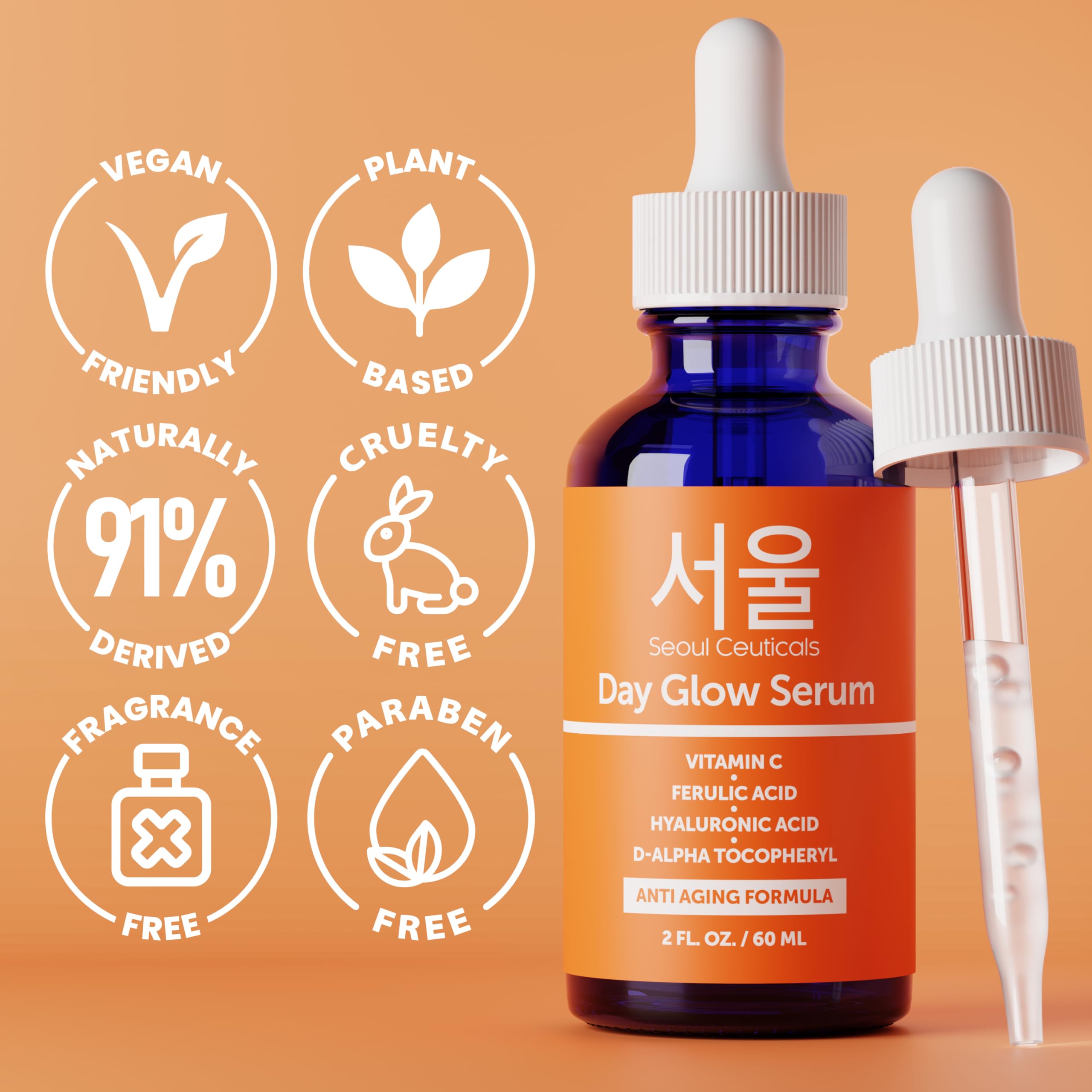 SeoulCeuticals serum swirl on hand demonstrating quick absorption before layering.