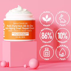 SeoulCeuticals snail mucin ingredients tag highlights shea butter for nourishing comfort