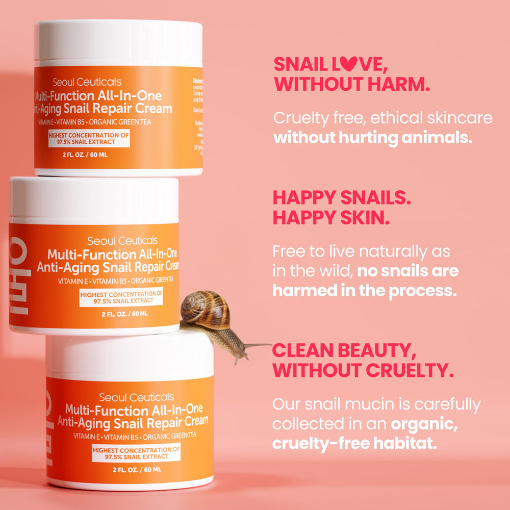 SeoulCeuticals snail mucin on skin application illustration demonstrates easy daily use