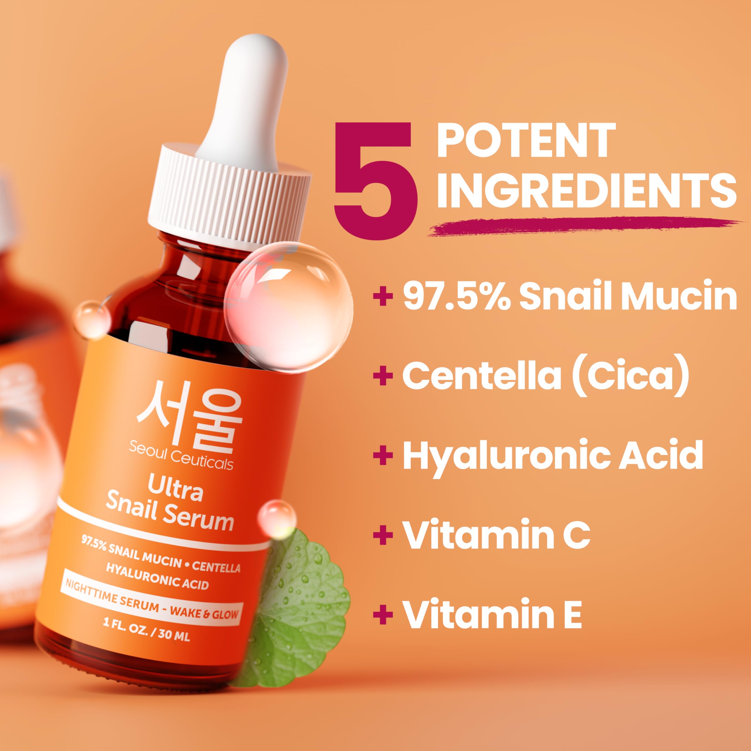 Close-up texture of SeoulCeuticals snail mucin serum for smooth, hydrated skin.