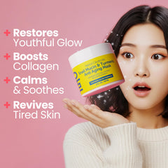 SeoulCeuticals snail mucin turmeric mask being applied for instant moisture