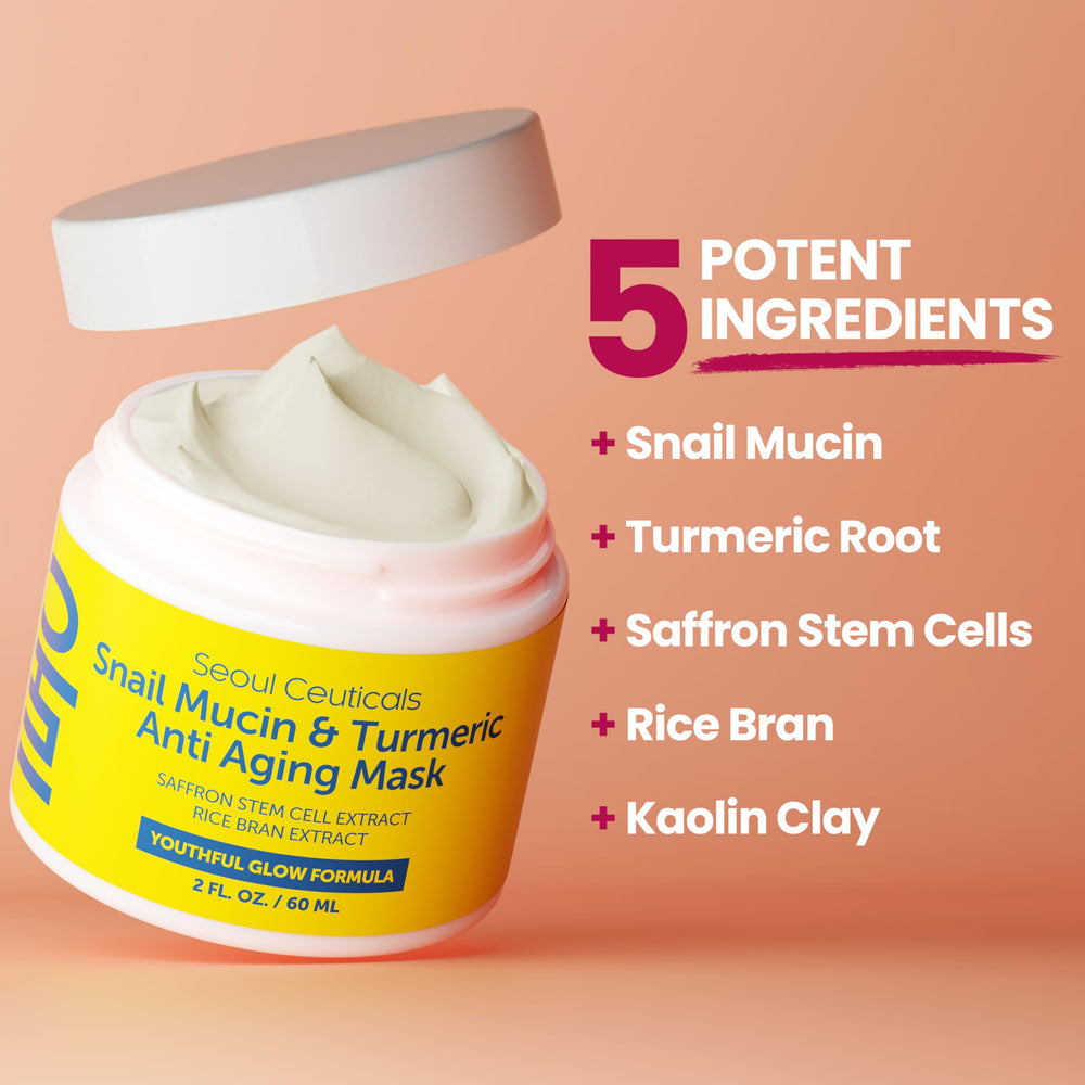 SeoulCeuticals turmeric snail mucin swatch on skin suggesting brightening benefits