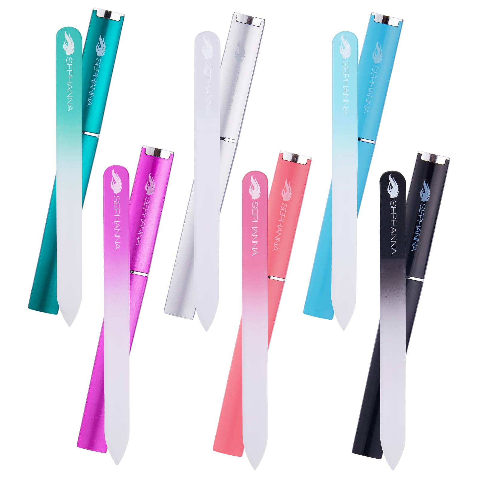 SEPHANNA Premium Crystal Glass Nail File front view for precise shaping on natural and acrylic nails