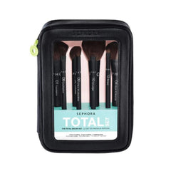 Sephora Favorites Total Set bag and brushes in leatherette bag for on-the-go versatility