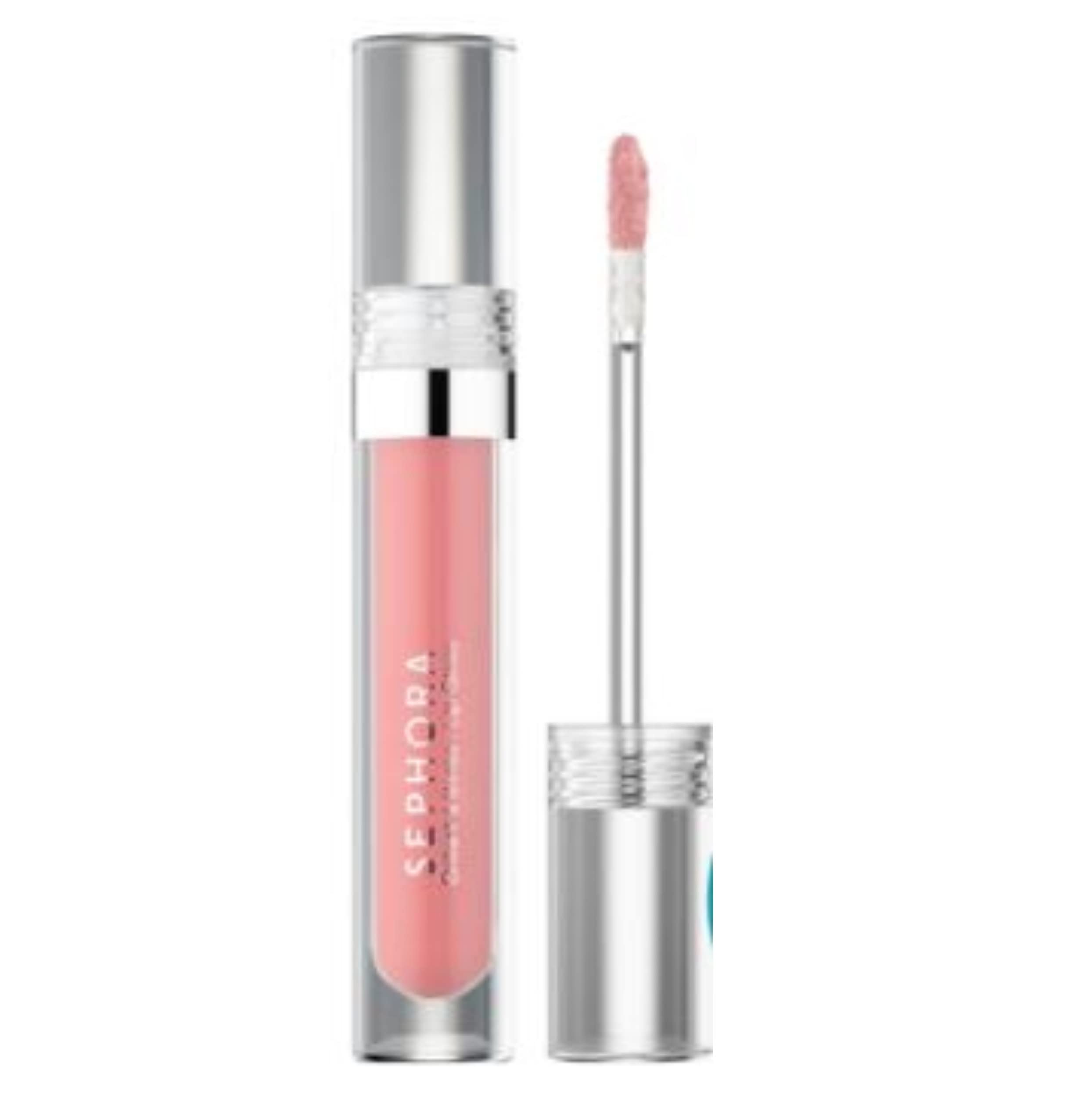 Sephora Glossed Lip Gloss 30 Not Today, peachy nude shine, long wear, non-sticky.
