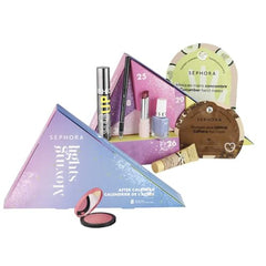 Sephora Moving Lights calendar opened to reveal eight standard-size gifts