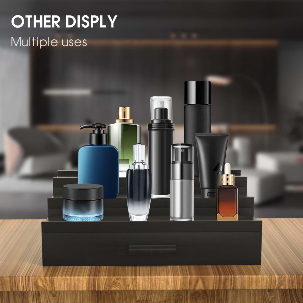 Sephyroth Cologne Organizer drawer storage provides compartments for watches, keys, and small accessories.