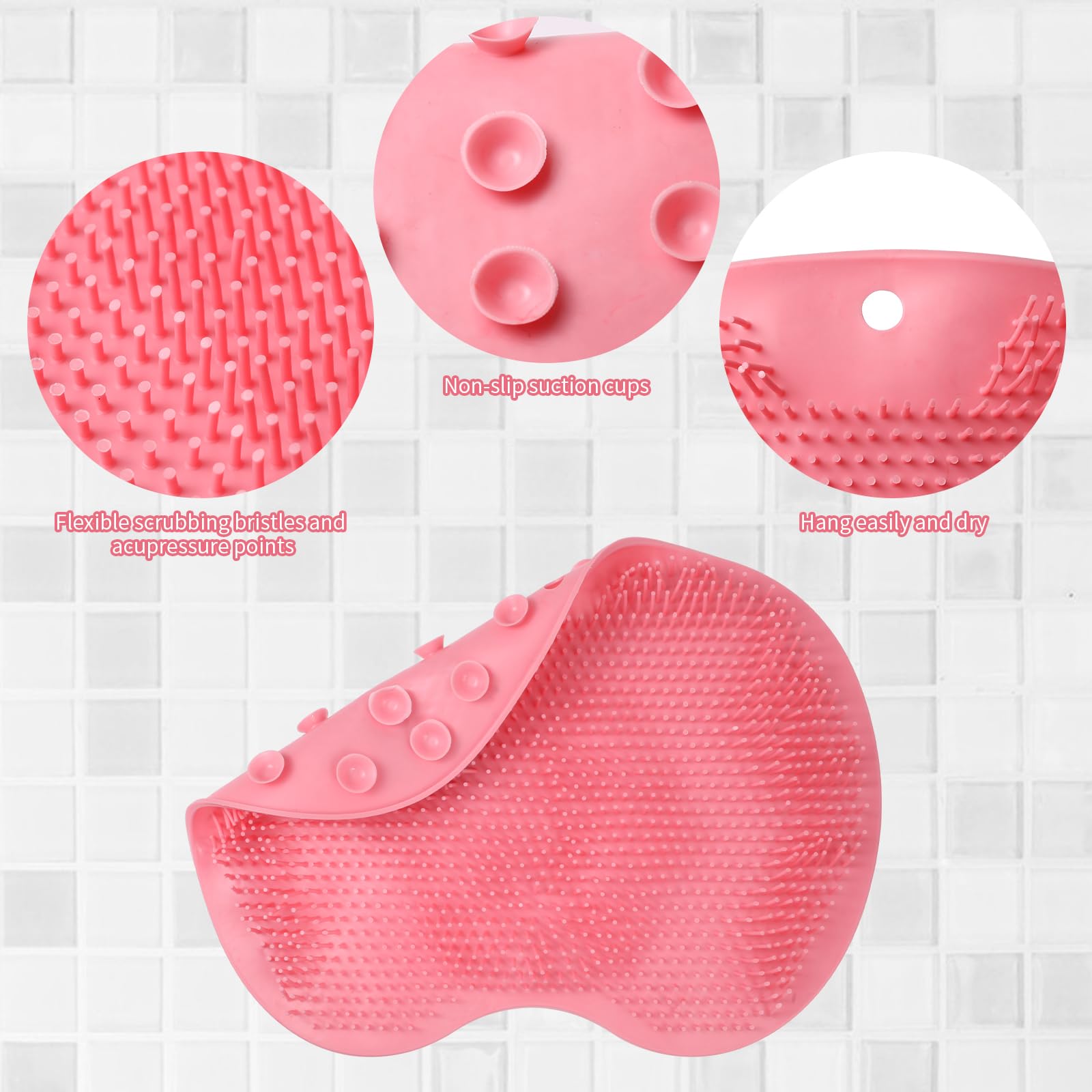 SEPZFTT foot scrubber mat wall mount demonstrates stable, non-slip shower use.