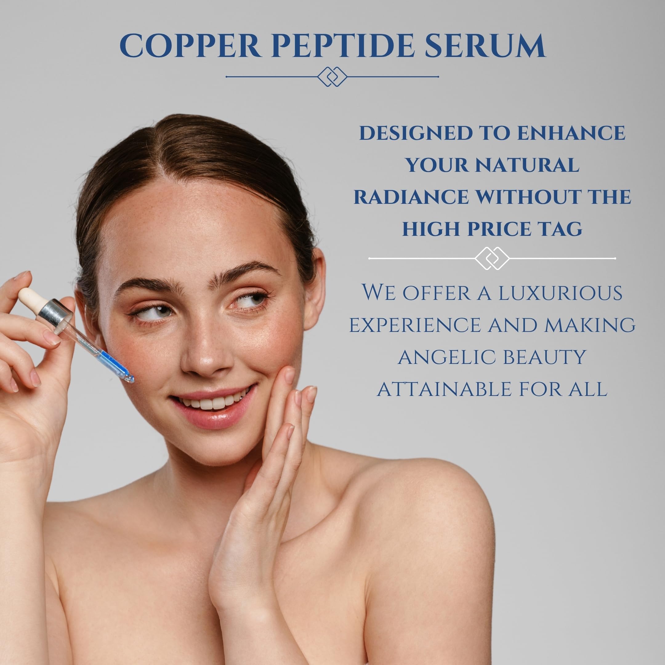 Seraphime Copper Peptides Serum texture close-up demonstrates light, non-greasy feel