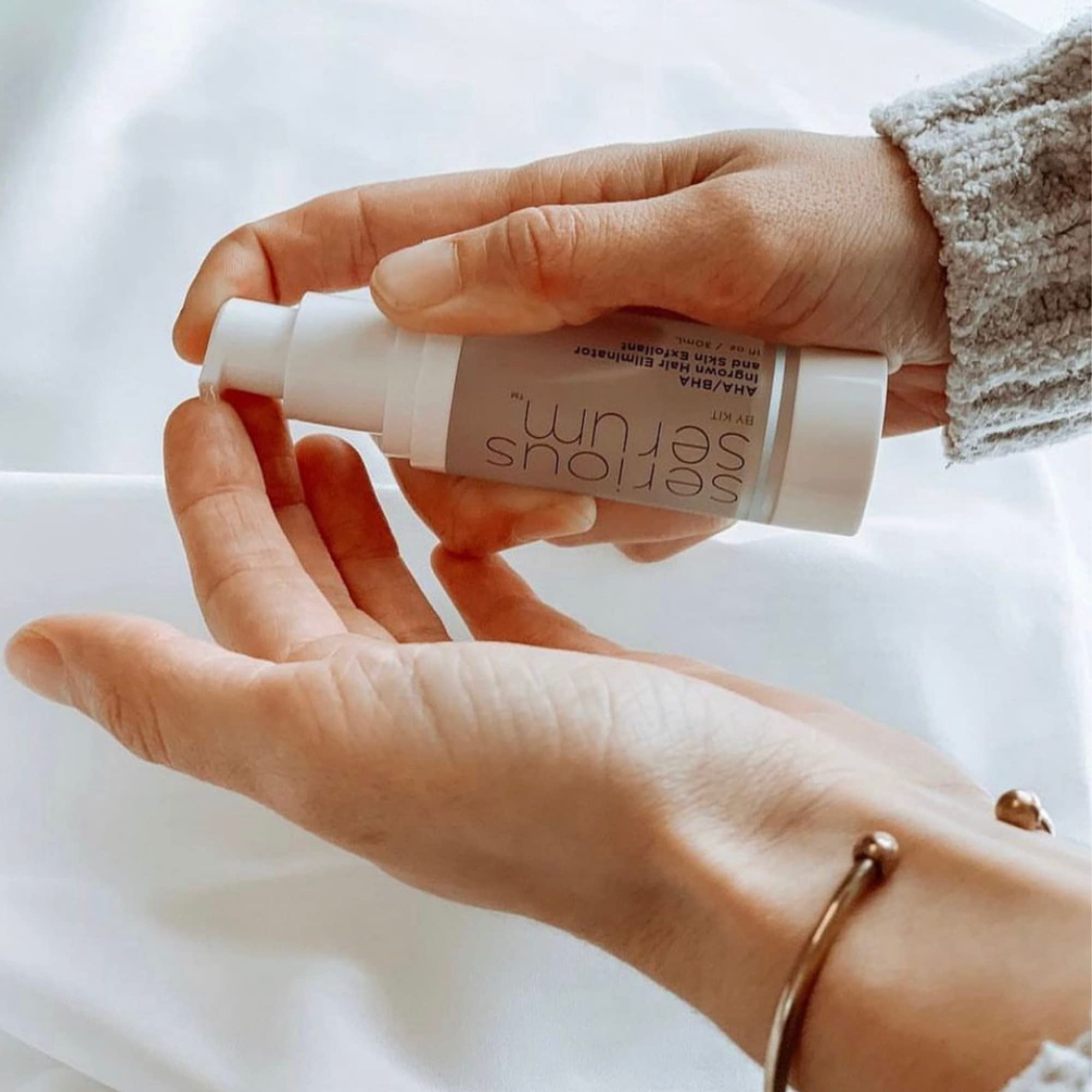 Serious Serum daily-use packaging image signals vegan and cruelty-free credentials