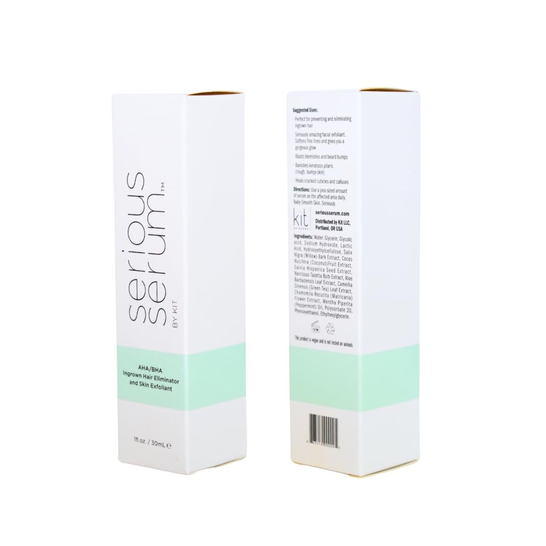 Serious Serum bottle with pump illustrates gentle daily application