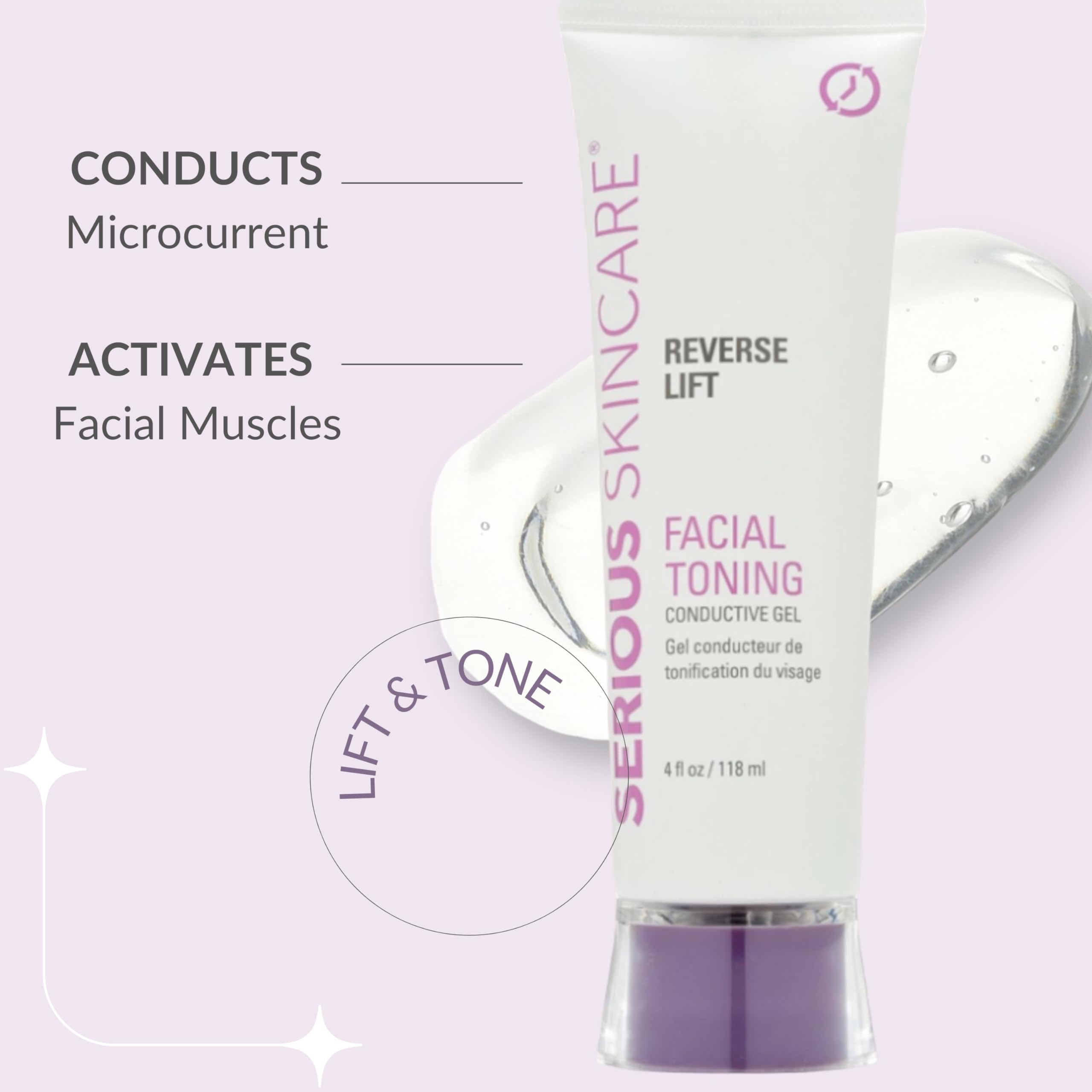 Serious Skincare collagen conductive gel ideal for body contouring sessions with smooth application.