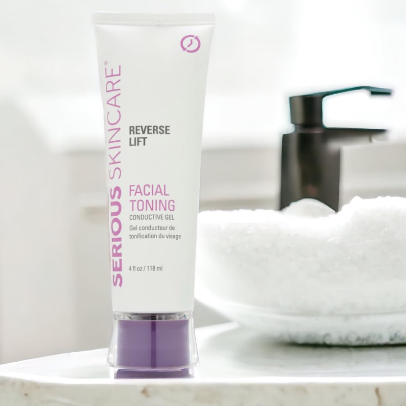 Serious Skincare collagen conductive gel is water-based and hypoallergenic for sensitive skin.