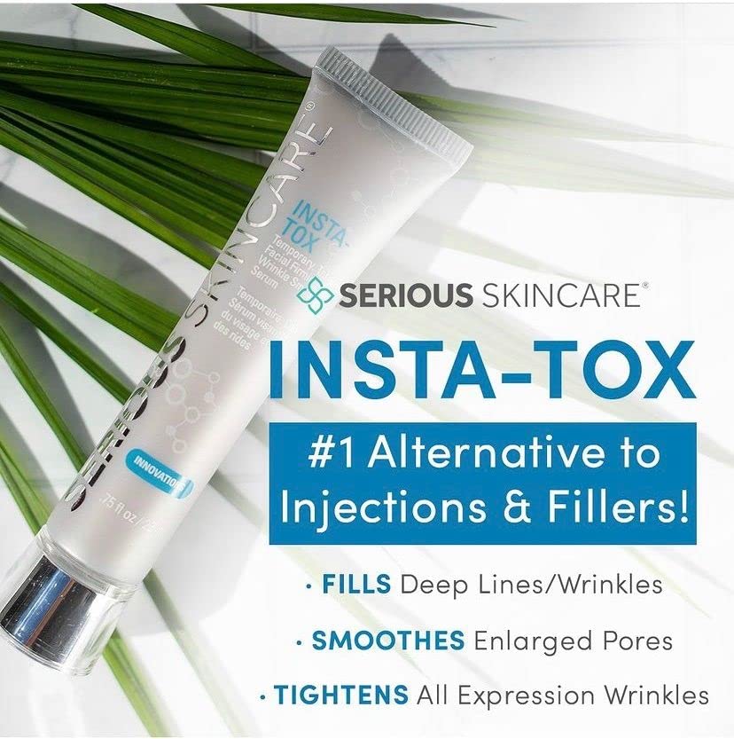 Serious Skincare INSTA-TOX eye-area use shows safe application around brows and eyes.