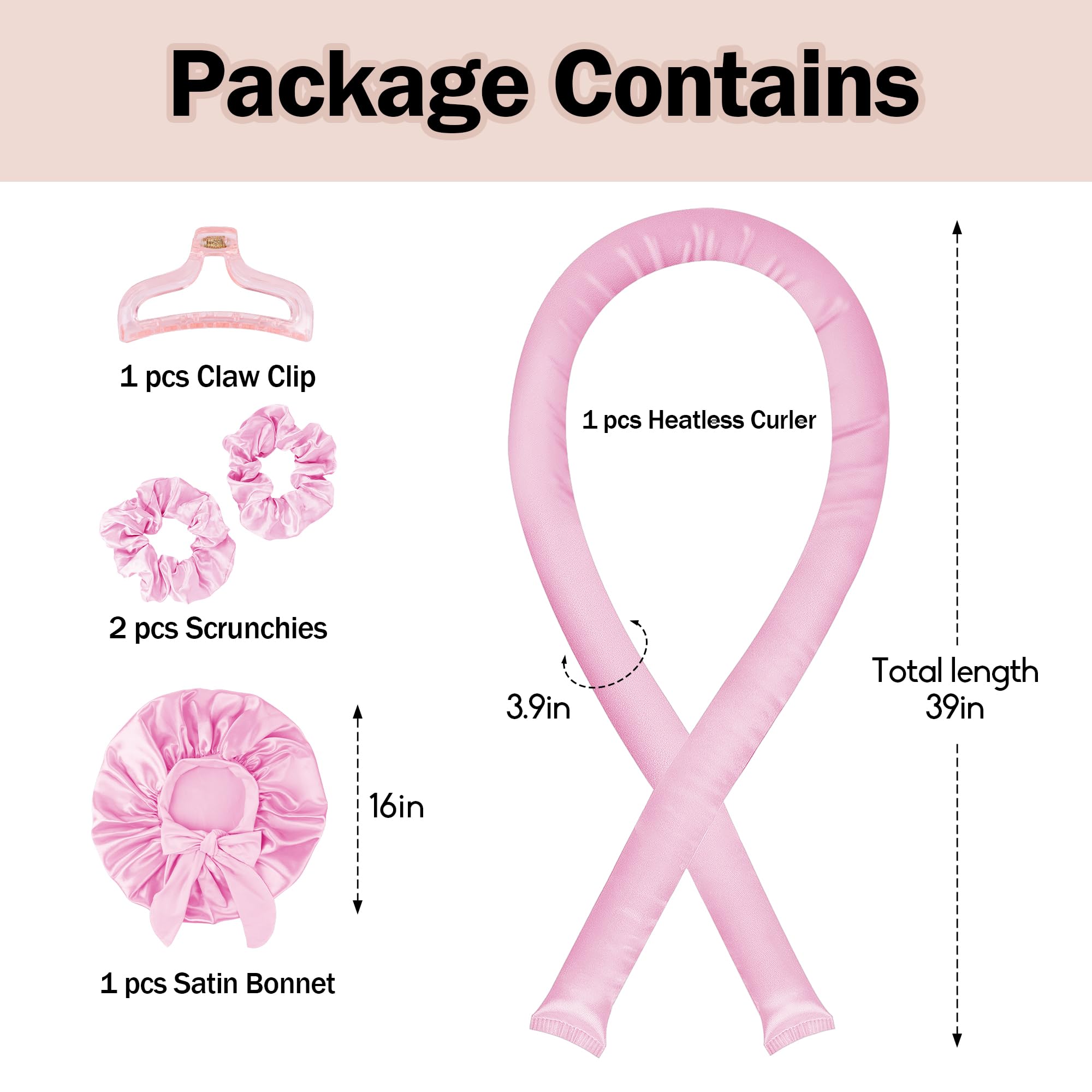 Seritant curler-set-included-items showcase claw clip, curling rod, and scrunchies for styling