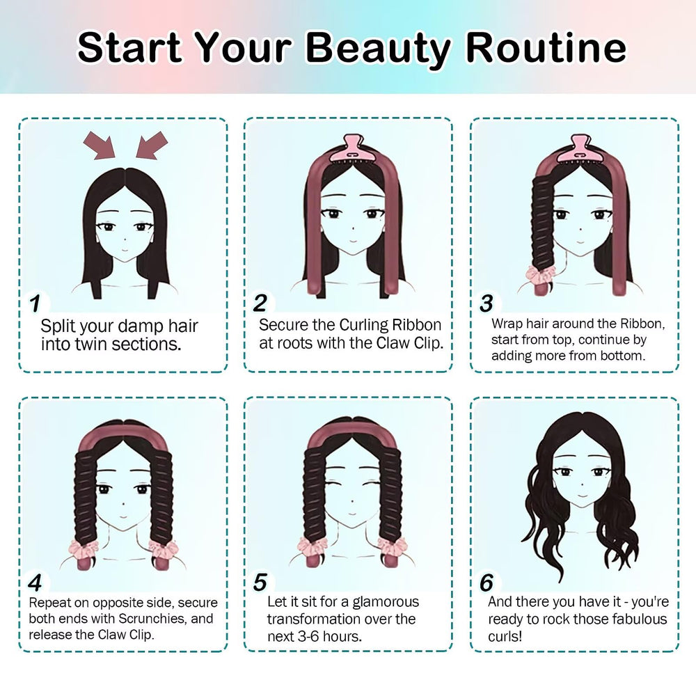Seritant frizz-free waves morning result with heatless curling method
