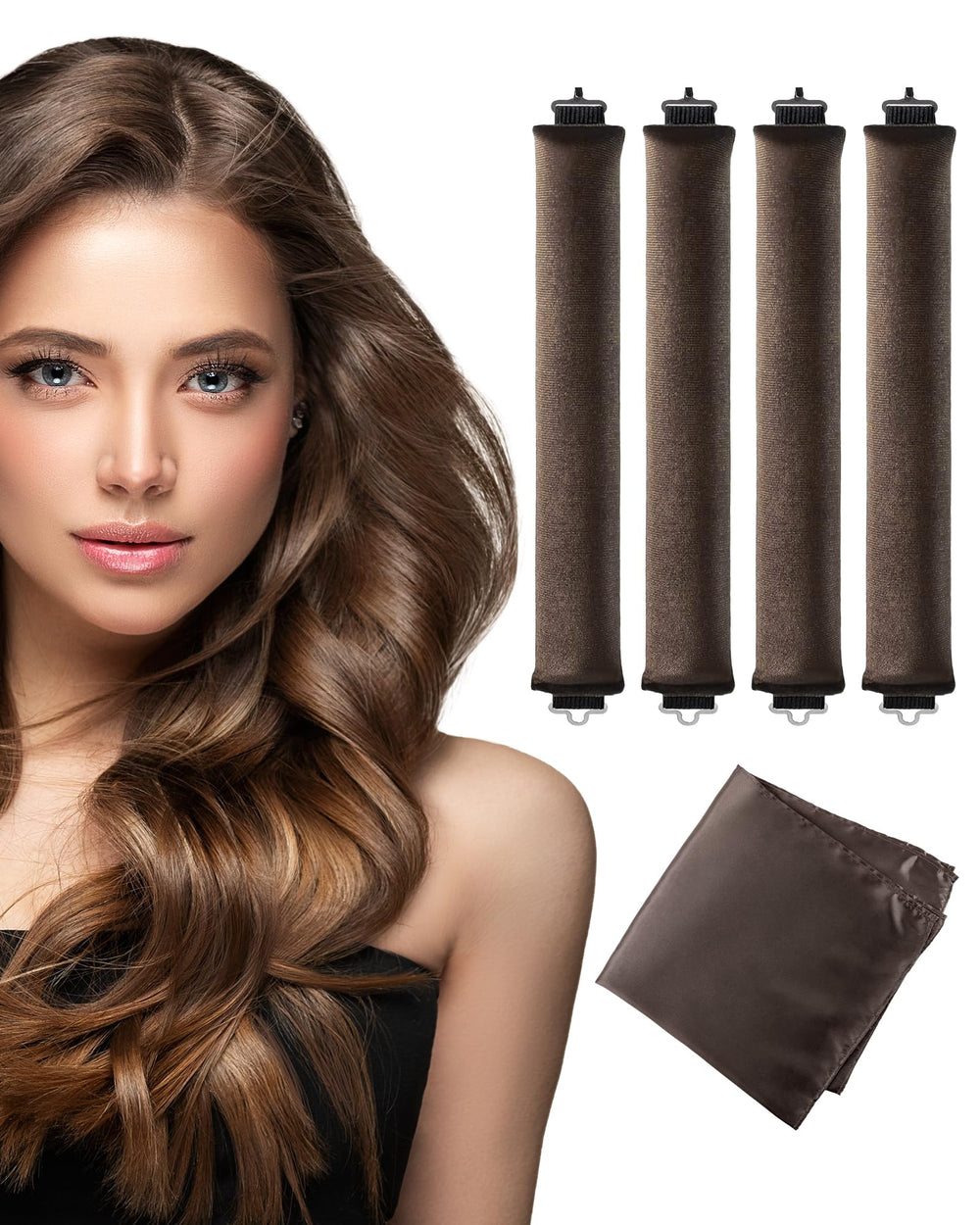 Seritant heatless curls overnight curler set of 4 pcs for no-heat styling.