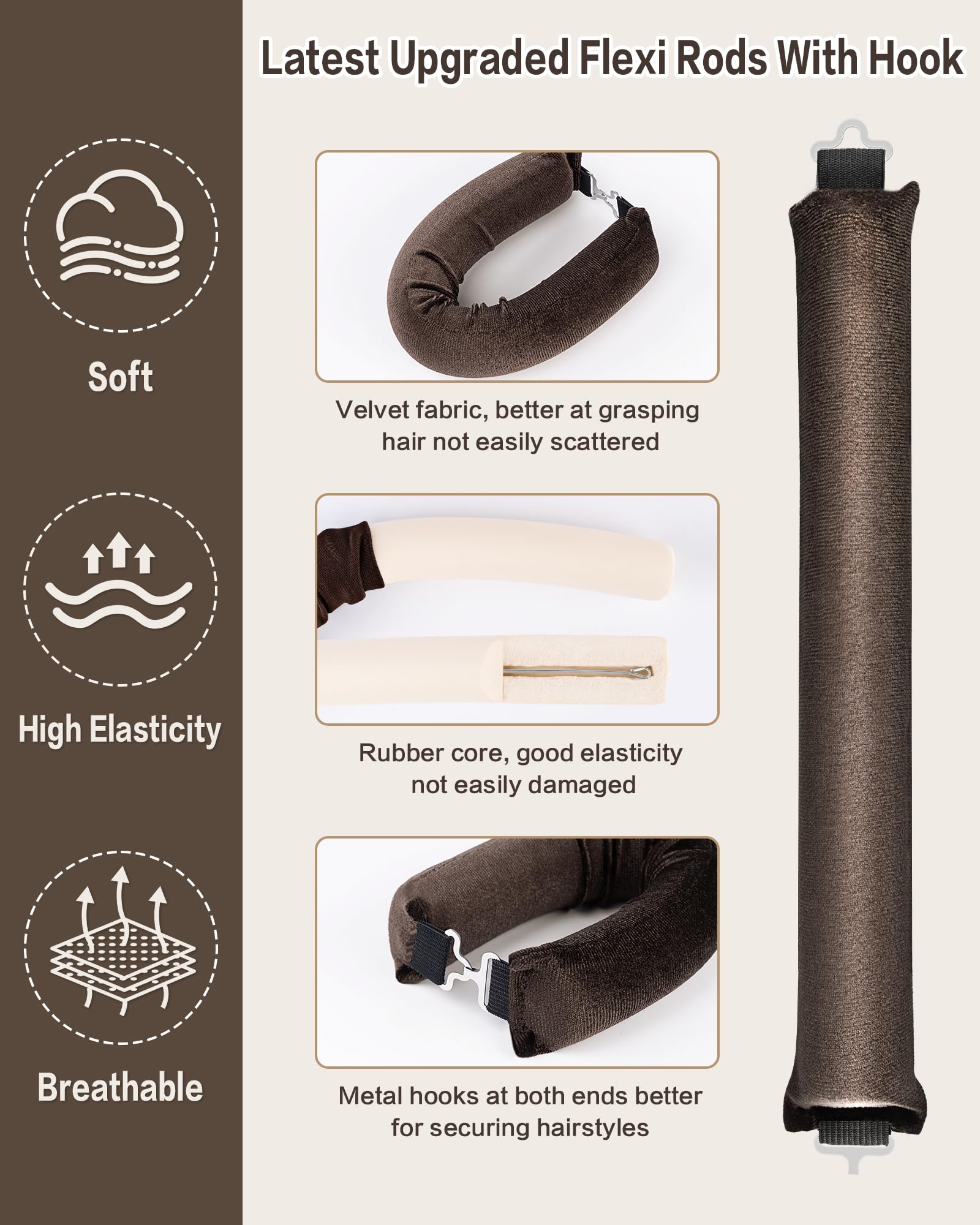 Seritant soft-material curlers prevent snagging and pulling during sleep.