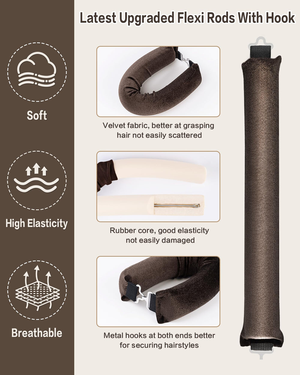 Seritant soft-material curlers prevent snagging and pulling during sleep.