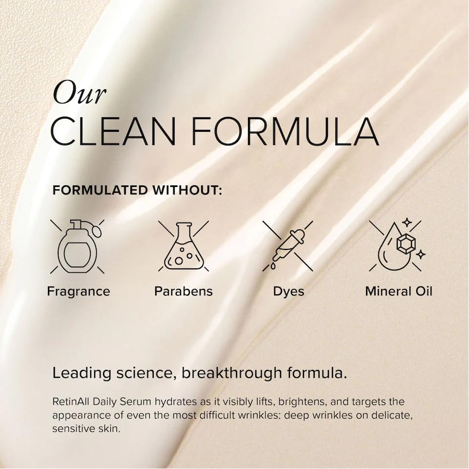 Serovital RetinAll daily serum lifting action suggests visible sagging reduction over time.
