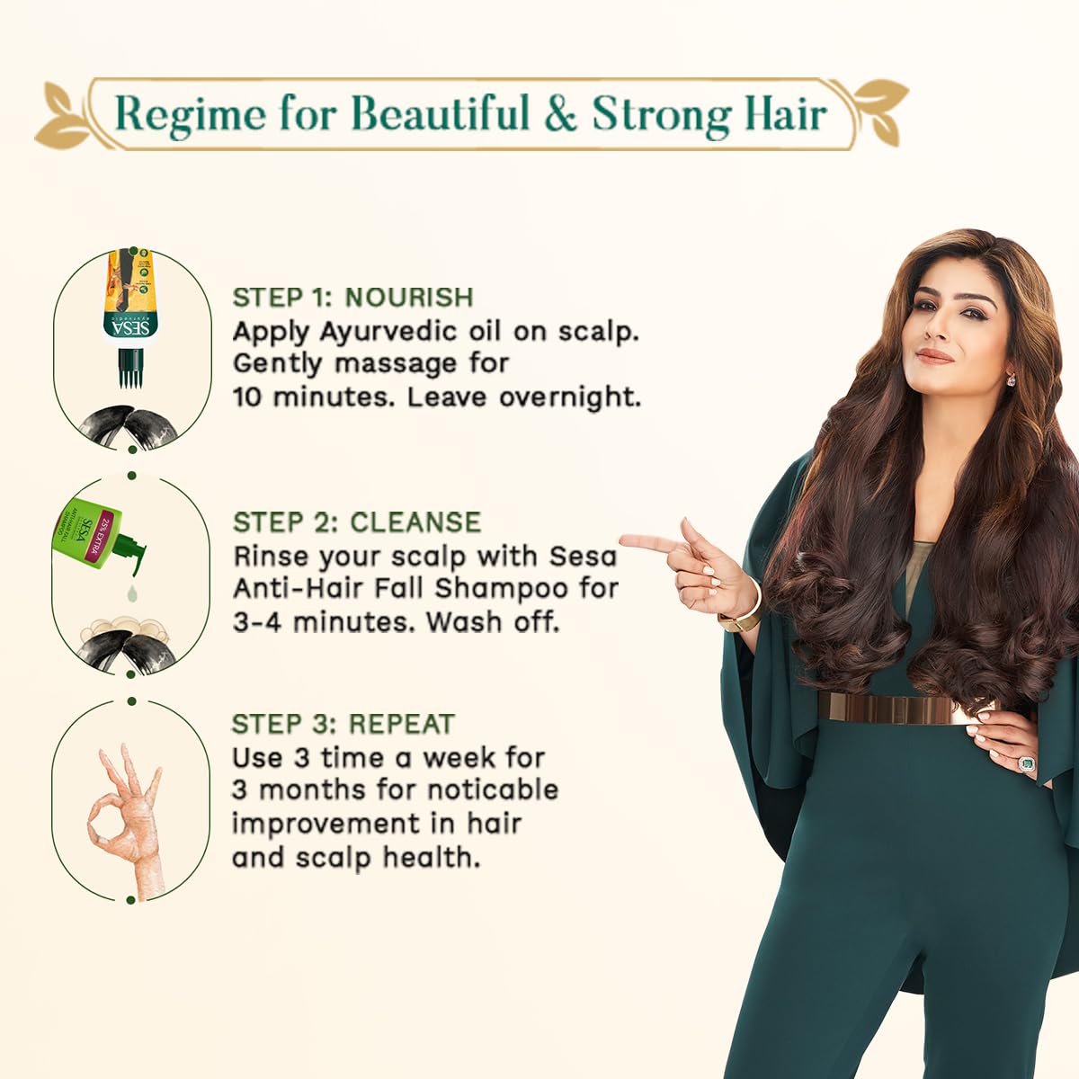 sesa Ayurvedic Hair Oil drop captures premium oil for quick absorption