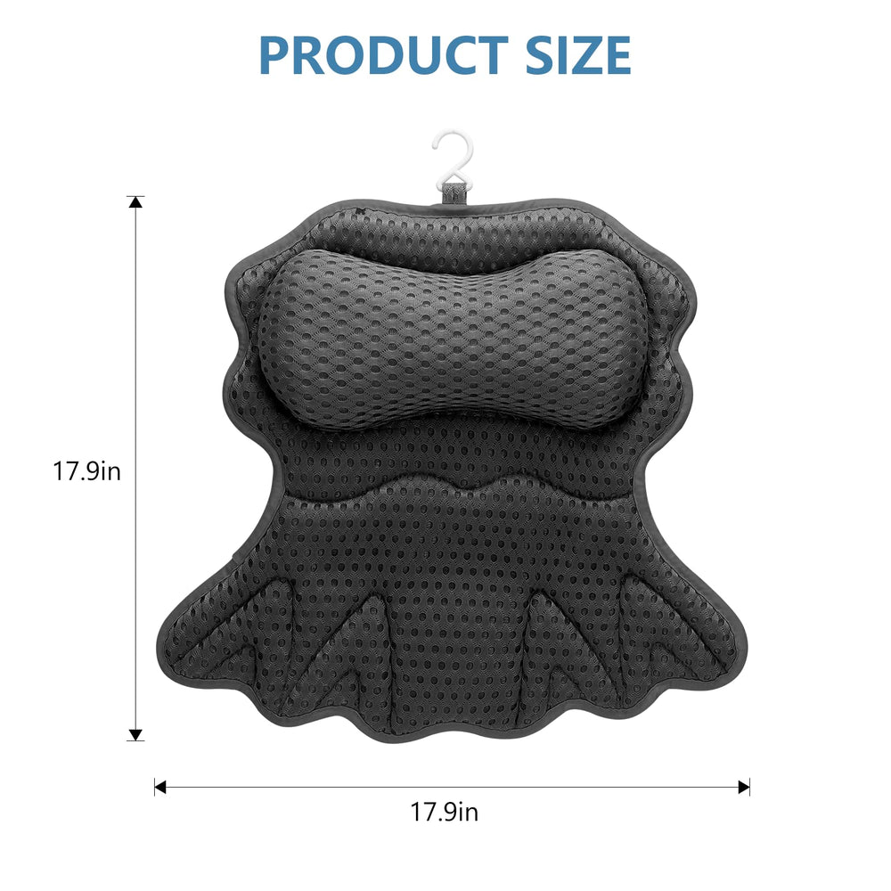 Setsail bath pillow ergonomic shape provides plush head support for cozy baths.
