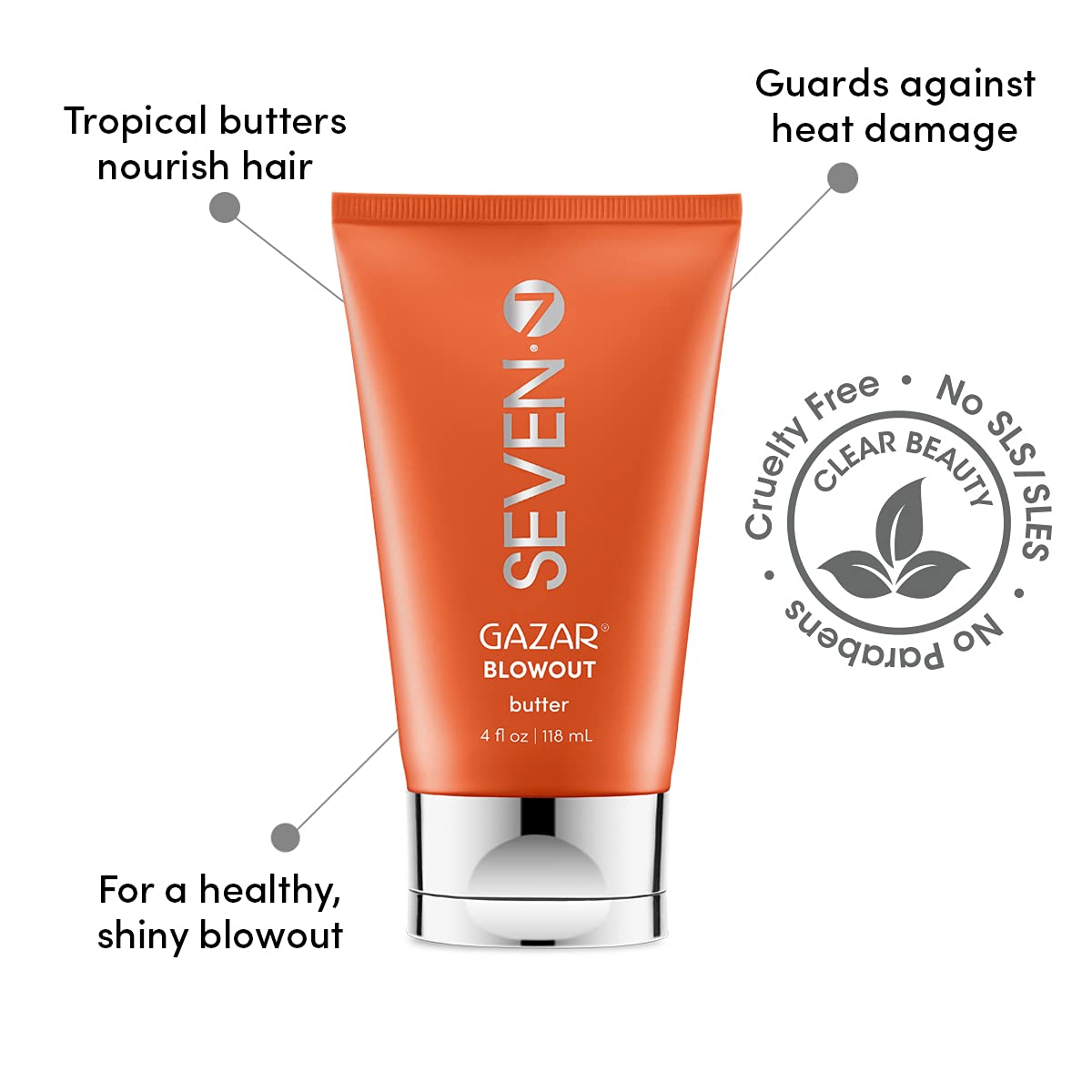 SEVEN Gazar Blowout Butter hands applying the cream for smooth heat-protected styling.