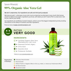 Seven Minerals Aloe Vera Gel on the face for soothing daily care.
