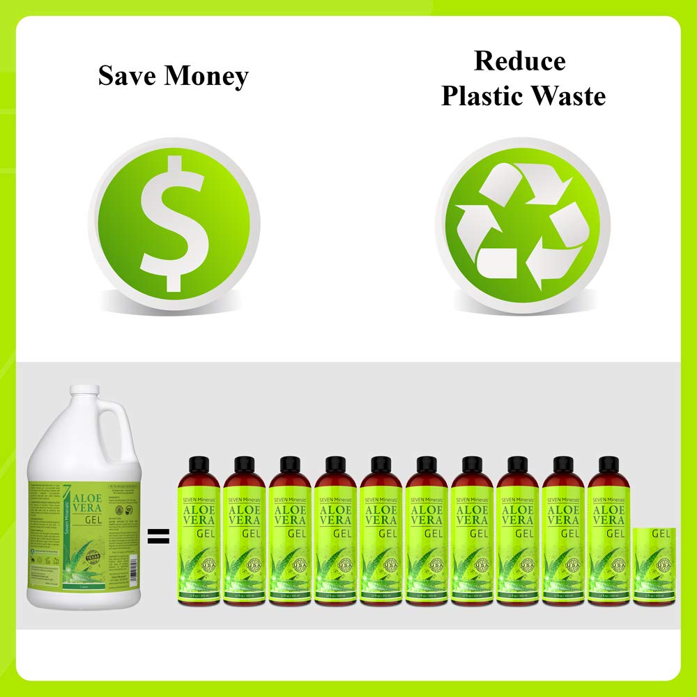 Seven Minerals Aloe Vera Gel ingredients label emphasizes simple toxin-free skincare