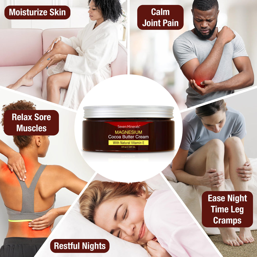 Seven Minerals cocoa butter vitamin E cream closeup—rich moisture and skin nourishment
