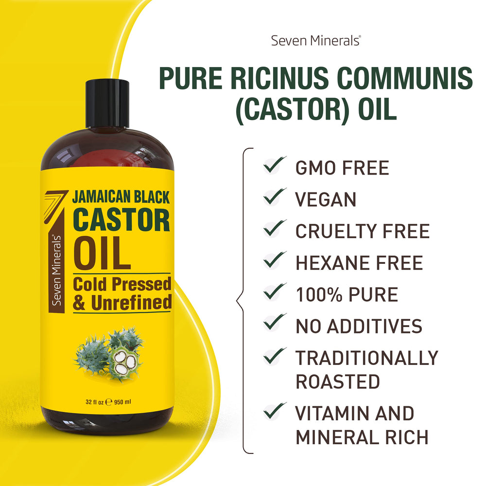 Seven Minerals oil for hair application in hand showing thicker hair growth potential