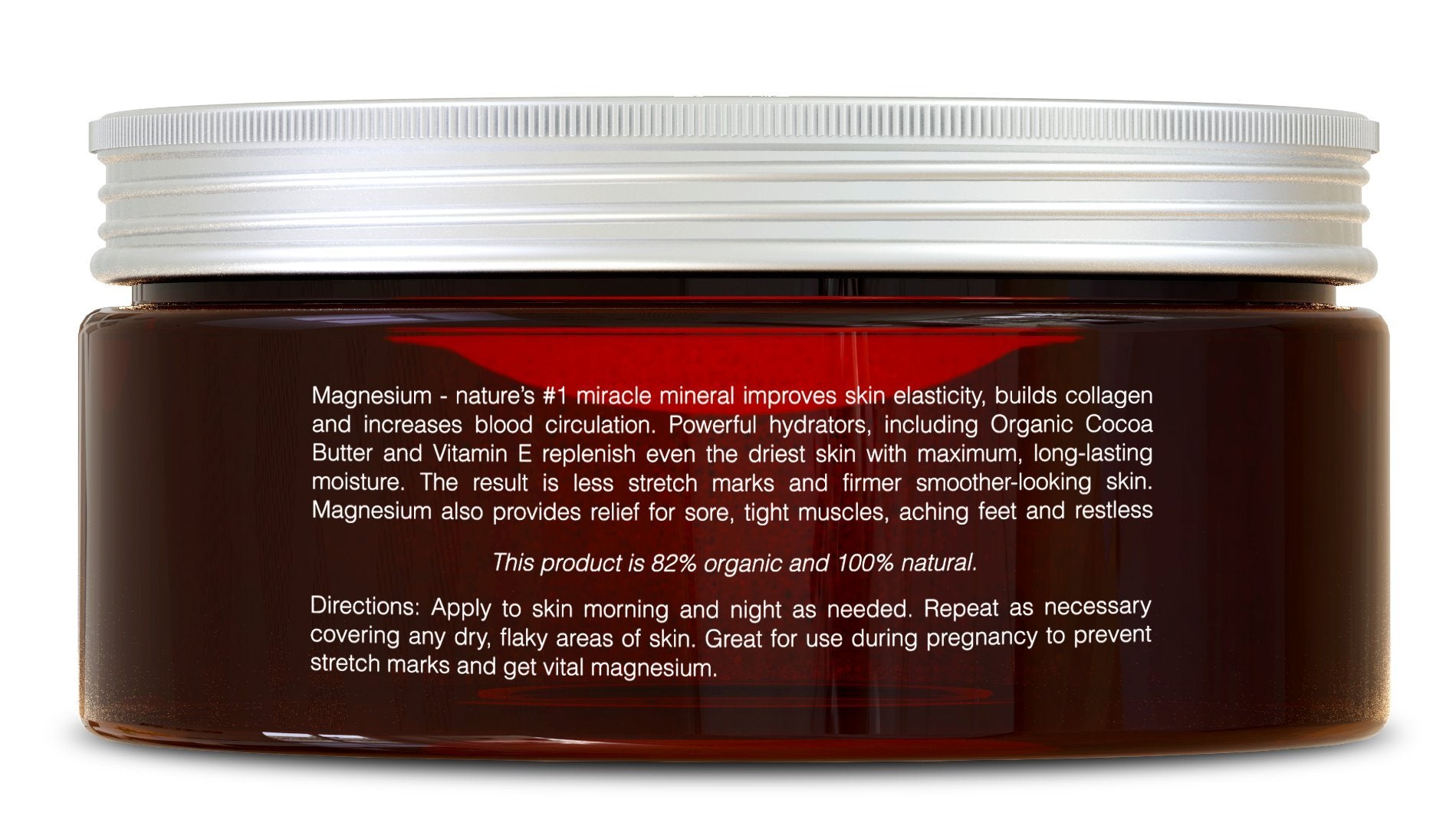 Seven Minerals magnesium cream texture—rich, long-lasting moisture for skin smoothness