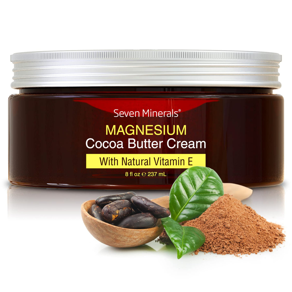 Seven Minerals natural magnesium cream bottle soothing muscles and hydrating skin