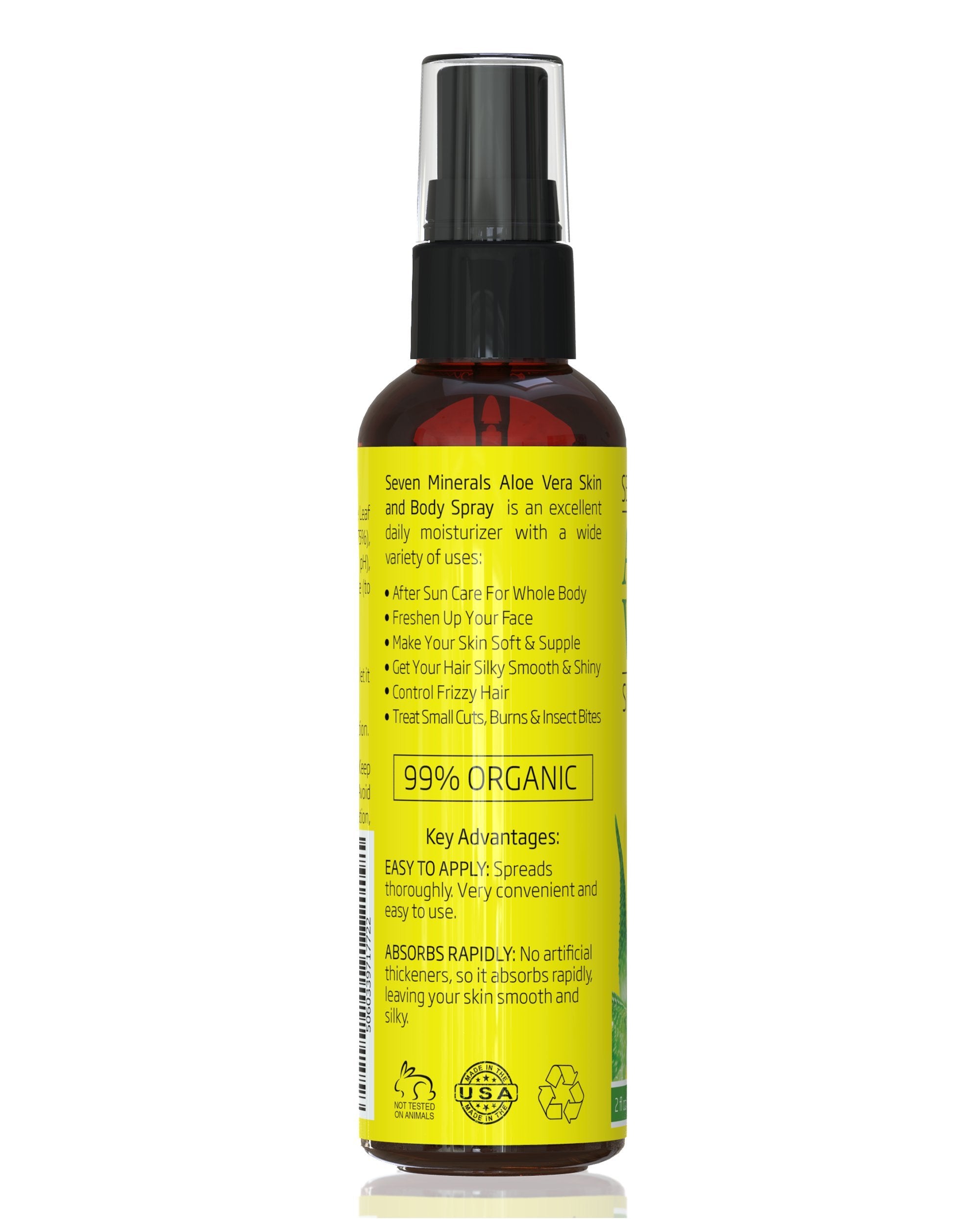 Seven Minerals travel-size-aloe-packaging supports convenient on-the-go skincare.