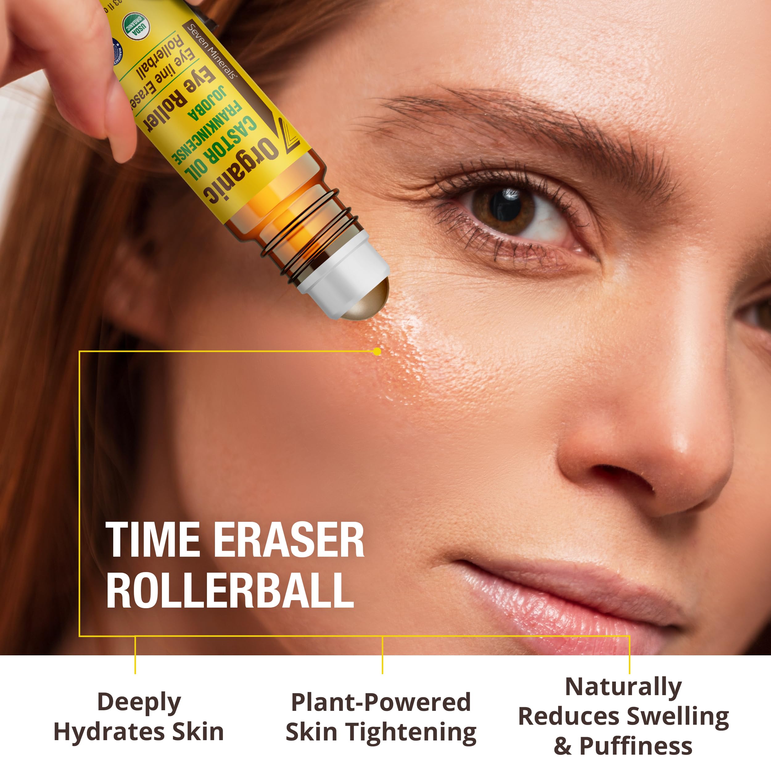 Seven Minerals USDA Organic ingredients signaling high-quality, clean skincare.