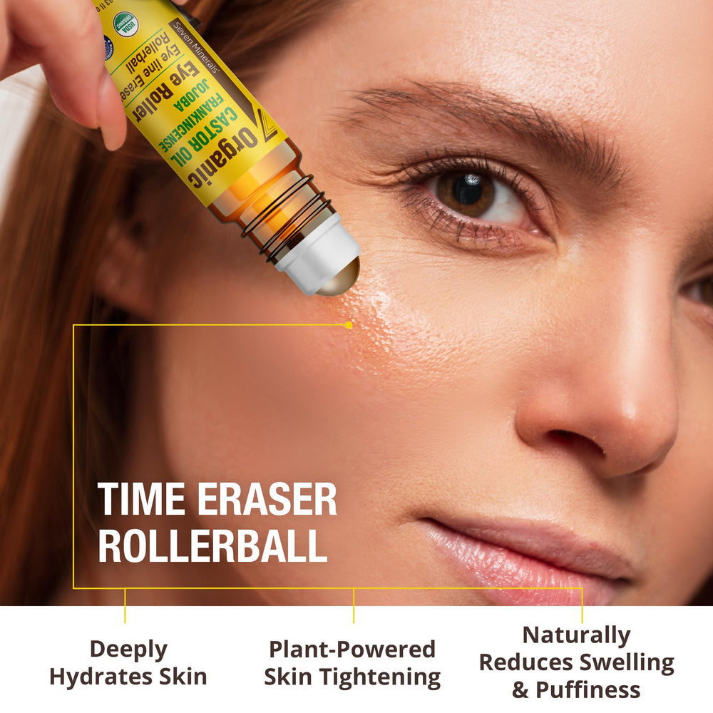 Seven Minerals USDA Organic ingredients signaling high-quality, clean skincare.