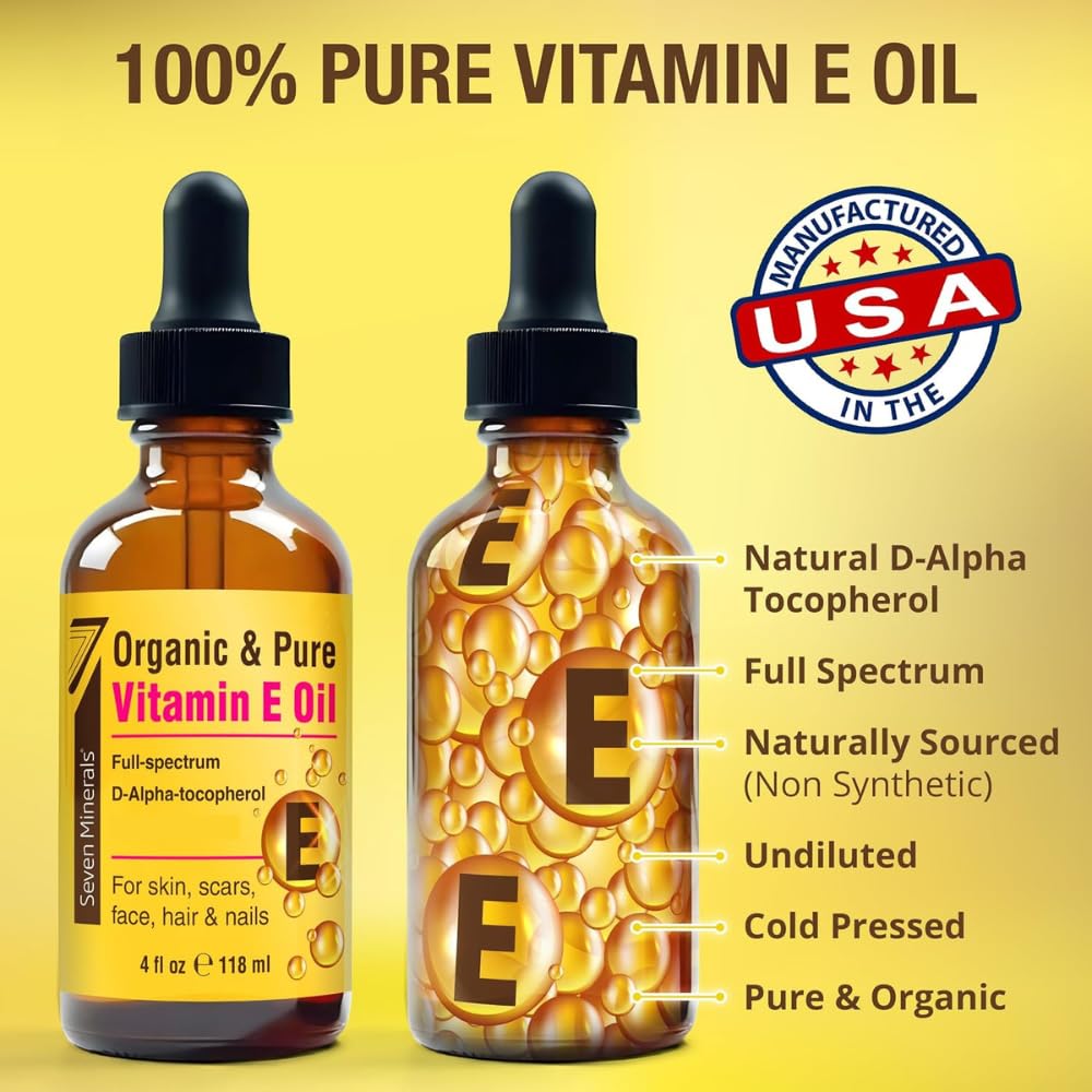 Seven Minerals Vitamin E Oil nourishing hair roots and tips