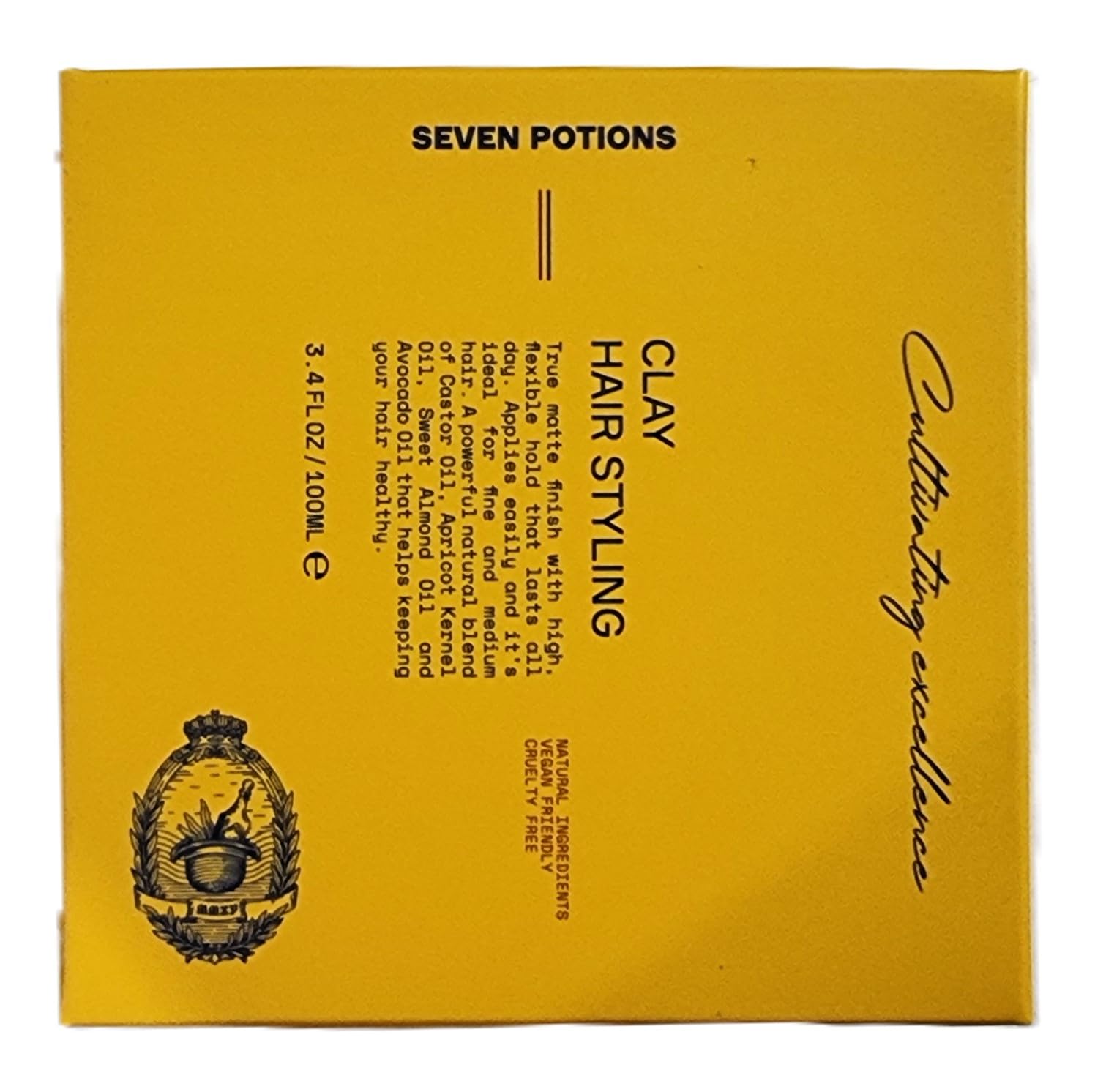 SEVEN POTIONS Hair Clay ingredients reveal vegan cruelty-free formula