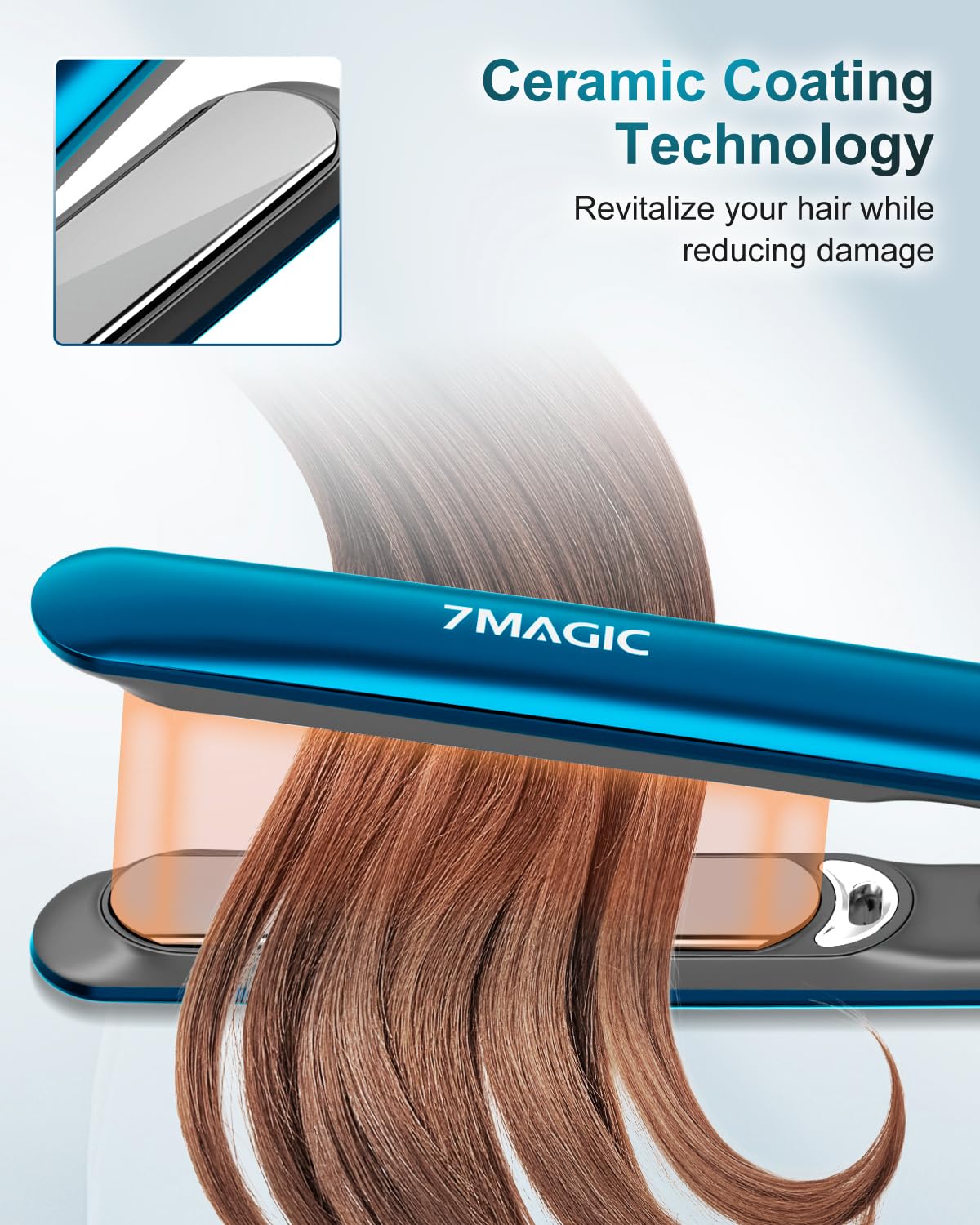 7MAGIC 11 heat settings provide customizable styling for fine to thick hair