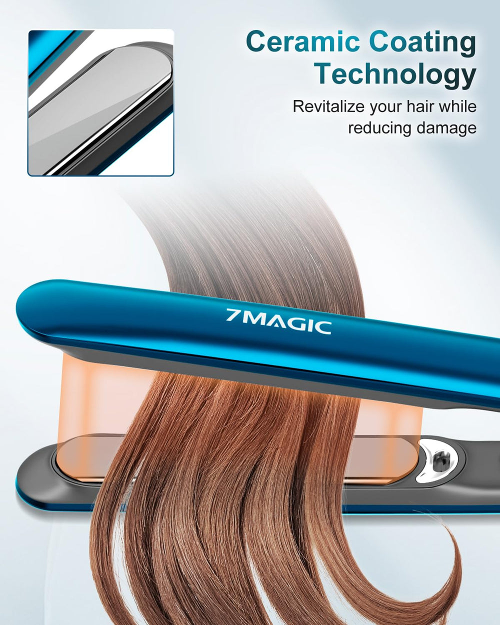 7MAGIC 11 heat settings provide customizable styling for fine to thick hair
