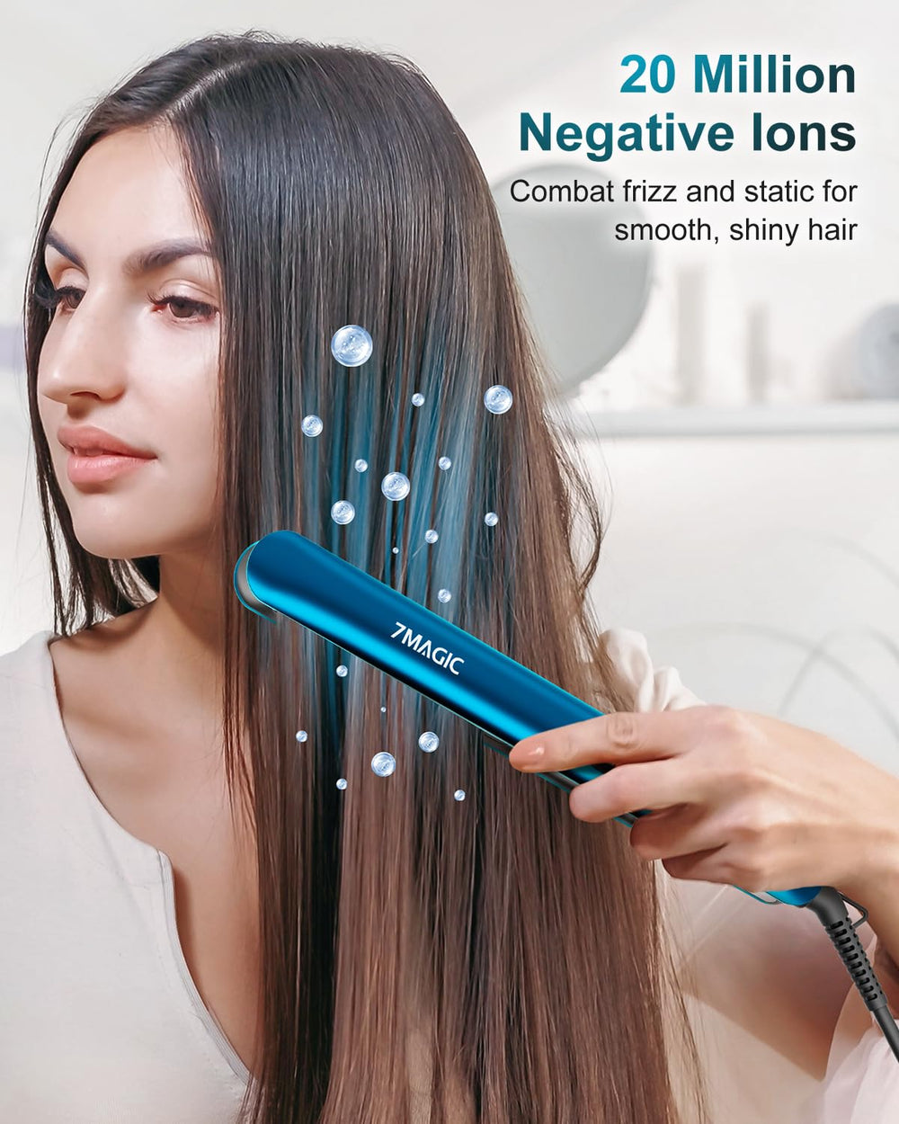 7MAGIC 2-in-1 styling tool for straight looks or voluminous curls with one device