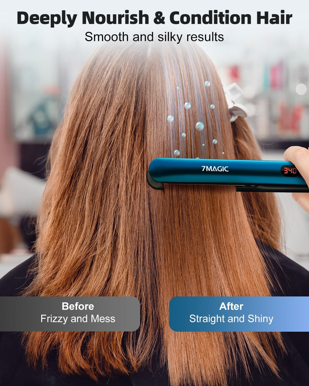 7MAGIC Professional flat iron delivers smooth passes and glossy results