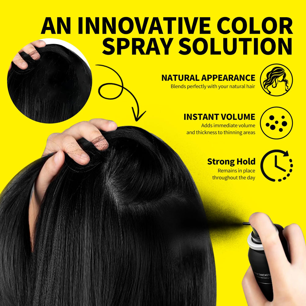 Sevich Hair Fiber Spray 80ml dark brown packaging for easy touch-ups.