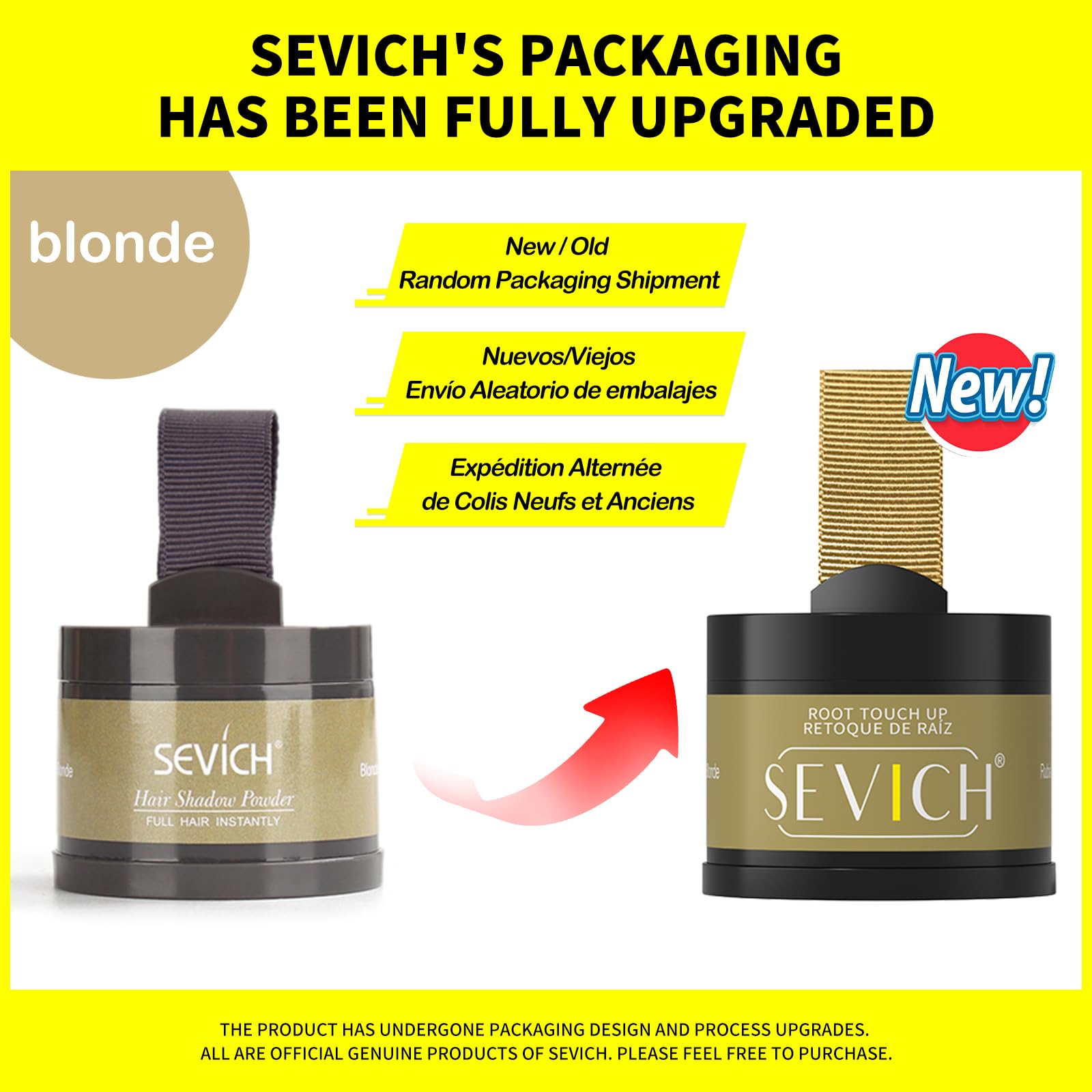 SEVICH Hairline Powder before-after shows natural coverage.