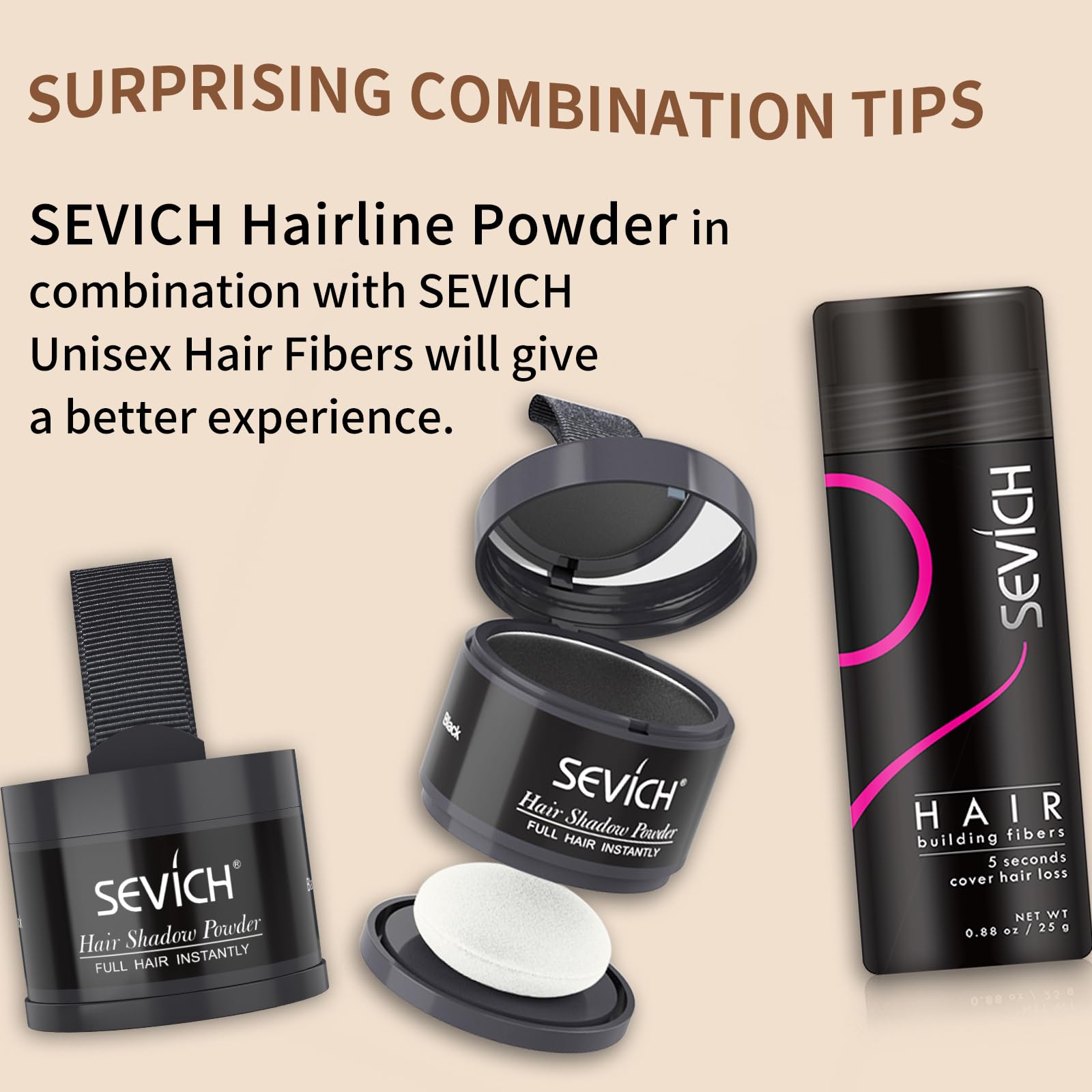 SEVICH Hairline Powder Blonde shade complements light hair tones.