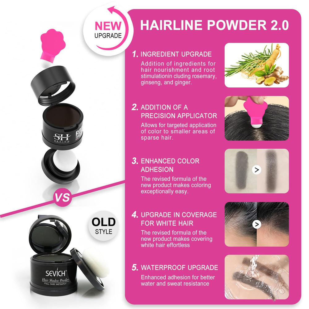 SEVICH hairline powder-dark-brown swatches for natural color matching