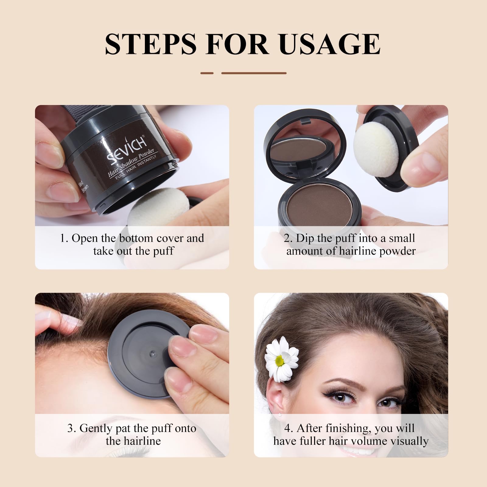 SEVICH Hairline Powder windproof and sweatproof coverage on models