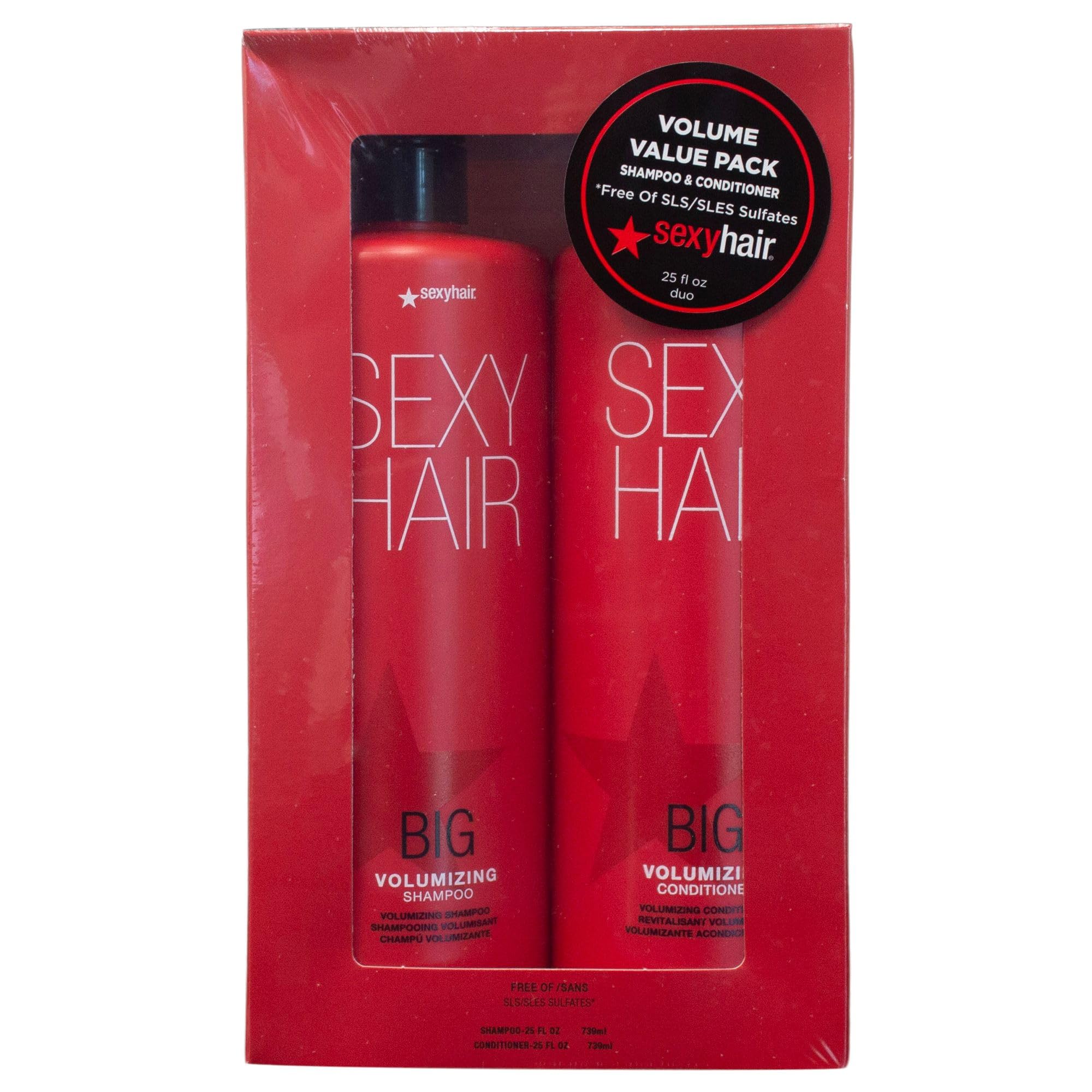 SexyHair Big Volumizing Conditioner bottle pour nourishes and smooths hair.