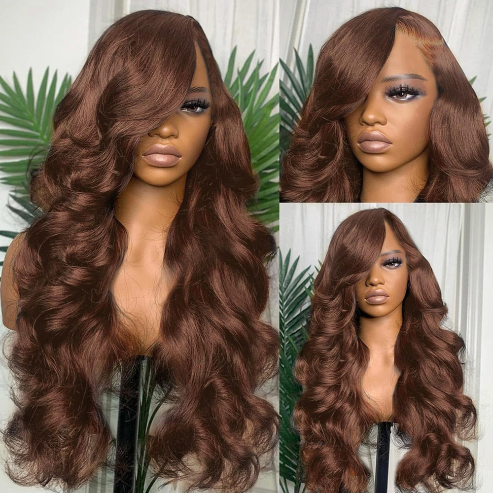 SFTNMEH 200-density HD body wave Brazilian hair for full, voluminous style.